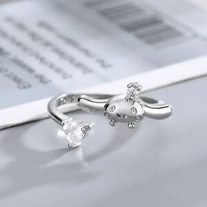 Sanrio Cinnamoroll Kawaii adjustable silver ring - comes in gift box
